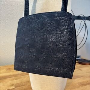Vintage 80s Bruno Magli Shoulder Bag Black Geometric Italian